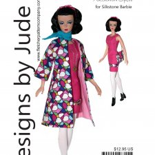 Выкройка PDF в натуральную величину / пальто, платье, чулки и сумочка для куклы Барби Силкстоун