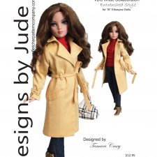 Выкройка PDF в натуральную величину / пальто для куклы Ellowyne Элловайн Тоннер 40 см