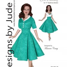 Выкройка PDF в натуральную величину /стиль 1950-х платье, жакет для куклы DeeAnna Denton Тоннер 43см