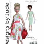 Выкройка PDF в натуральную величину / платье (два варианта юбки) для куклы Kitty Collier Тоннер 46см