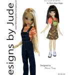 Выкройка PDF в натуральную величину / футболка и комбинезон (2 вида) для куклы Kaye Wiggs MSD 46 см