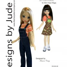 Выкройка PDF в натуральную величину / футболка и комбинезон (2 вида) для куклы Kaye Wiggs MSD 46 см