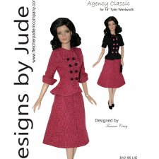 Выкройка PDF в натуральную величину / юбка-колокол и жакет для куклы Тайлер Тоннер 40 см