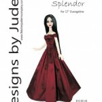 Выкройка PDF в натуральную величину / длинное платье для куклы Эванджелин Тоннер (рост 43 см)