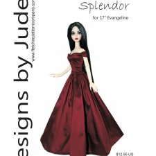 Выкройка PDF в натуральную величину / длинное платье для куклы Эванджелин Тоннер (рост 43 см)