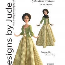 Выкройка PDF в натуральную величину / жакет на шнуровке, юбка, бюстье для куклы Deja Vu Тоннер 40 см