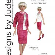 Выкройка PDF в натуральную величину / жакет, юбка, блузка для кукол Тоннер RTB101 и похожих, 40 см