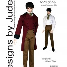 Выкройка PDF в натуральную величину / мужской наряд эпохи Регентства для куклы Iplehouse FID 49 см