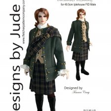 Выкройка PDF в натуральную величину / исторический свадебный мужской наряд для куклы Iplehouse FID