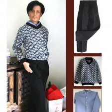 Выкройка PDF в натуральную величину / рубашка, джемпер и брюки для кукол Matt Мэтт Тоннер 43 см