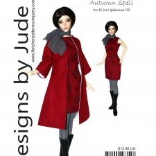 Выкройка PDF в натуральную величину / пальто А-силуэта, платье, чулки для куклы Iplehouse FID 45 см