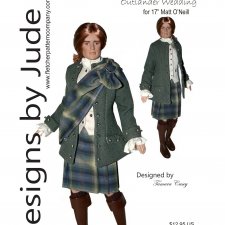 Выкройка PDF в натуральную величину /исторический свадебный мужской наряд для кукол Мэтт Тоннер 43см