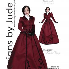 Выкройка PDF в натуральную величину / прогулочный костюм 1890-х годов для кукол Тоннер Tonner 41 см