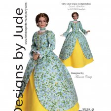 Выкройка PDF в натуральную величину / исторический наряд для кукол Тоннер Tonner ростом 40-41 см