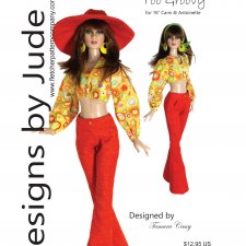 Выкройка PDF в натуральную величину / брюки-клеш, топ, шляпа для кукол Ками и Антуанетта Тоннер 40см