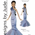 Выкройка PDF в натуральную величину / вечернее платье для куклы Deja Vu Тоннер 40 см