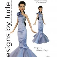 Выкройка PDF в натуральную величину / вечернее платье для куклы Deja Vu Тоннер 40 см