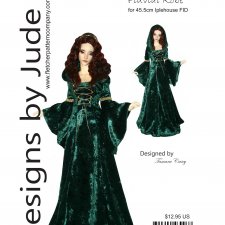 Выкройка PDF в натуральную величину / платье в средневековом стиле для куклы Iplehouse FID 45 см