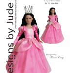 Выкройка PDF в натуральную величину / бальное платье "Принцесса" для кукол Марли / Агнес Тоннер 30см