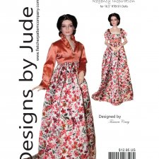 Выкройка PDF в натуральную величину / платье эпохи Регентства для кукол Тоннер Tonner ростом 40 см