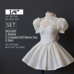 Выкройка для куклы 1/4 BJD юбка корсет накидка / PDF в натуральную величину + пошаговое руководство