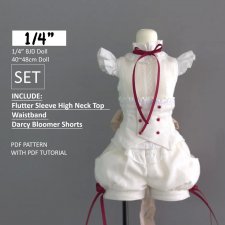 Выкройка для кукол 1/4 BJD; шорты, блузка, пояс (корсет) / PDF в натуральную величину + пошаговый МК
