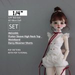 Выкройка для кукол 1/4 BJD; шорты, блузка, пояс (корсет) / PDF в натуральную величину + пошаговый МК