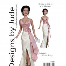 Выкройка PDF в натуральную величину / праздничное вечернее платье для кукол Тайлер Тоннер 40 см