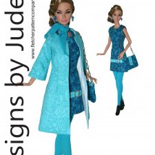 Выкройка PDF в натуральную величину / пальто, платье, чулки для куклы Поппи Паркер