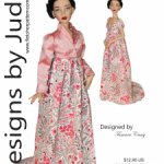 Выкройка PDF / в натуральную величину / платье в стиле Ампир для куклы 40 см