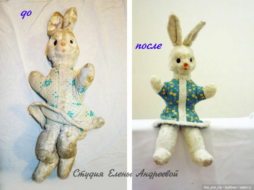 Заяц советский в платье-шубейке с "деревянной" головой (фото 2)