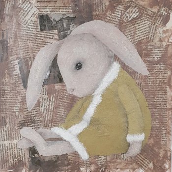 Заяц советский в платье-шубейке с "деревянной" головой