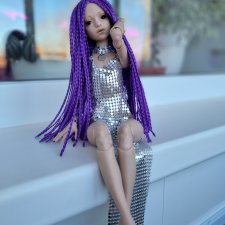 Парик косички на куклу Иден или др. с ОГ 12 см