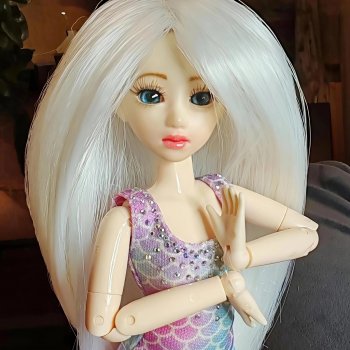 Парик для Юны (Харука) методом тамбуровки