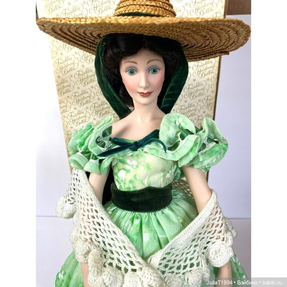 Кукла Вивьен Ли в образе Скарлетт О'Хара от Franklin Mint Heirloom Dolls