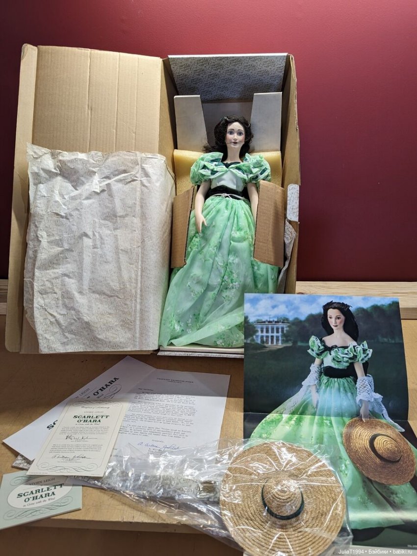 Кукла Вивьен Ли в образе Скарлетт О'Хара от Franklin Mint Heirloom Dolls (фото 2)