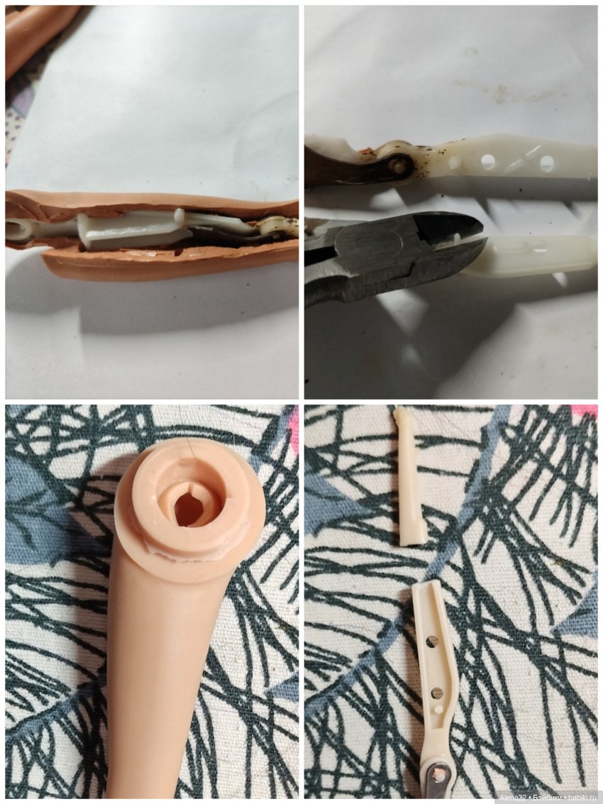 Вставка щелчковых шарниров ног барби в ноги Вероники Вставка щелчковых шарниров ног барби в ноги Вероники