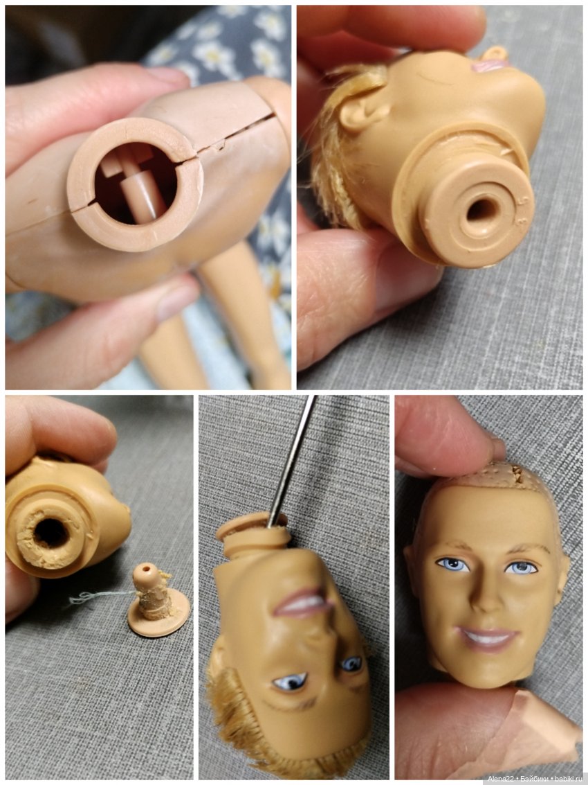 Перепрошивка Кена 90х, шейный шарнир, как снять голову