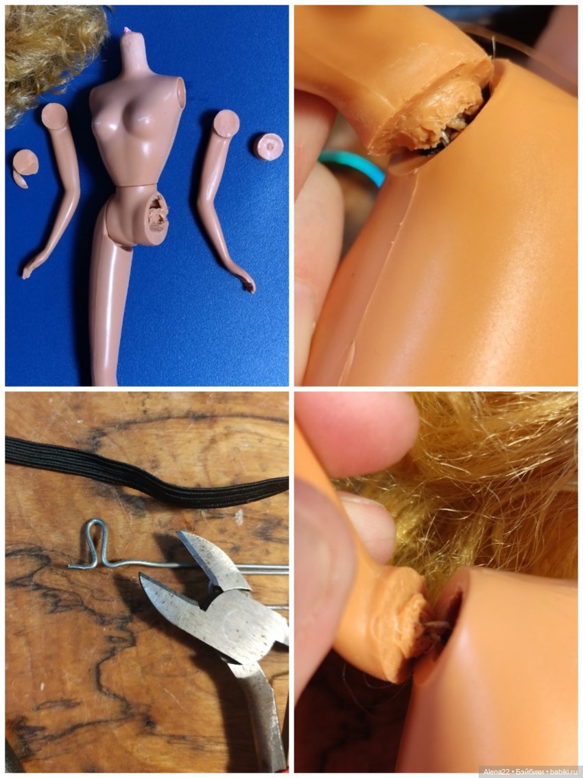 Замена рук Барби Малибу на донорские руки другой конструкции