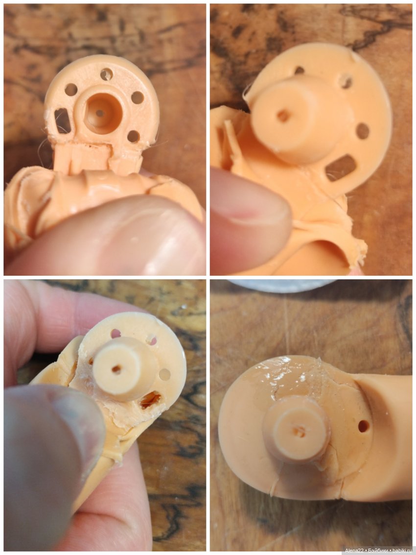 Ремонт перелома каркаса ноги у Барби 70х Ремонт перелома каркаса ноги у Барби 70х