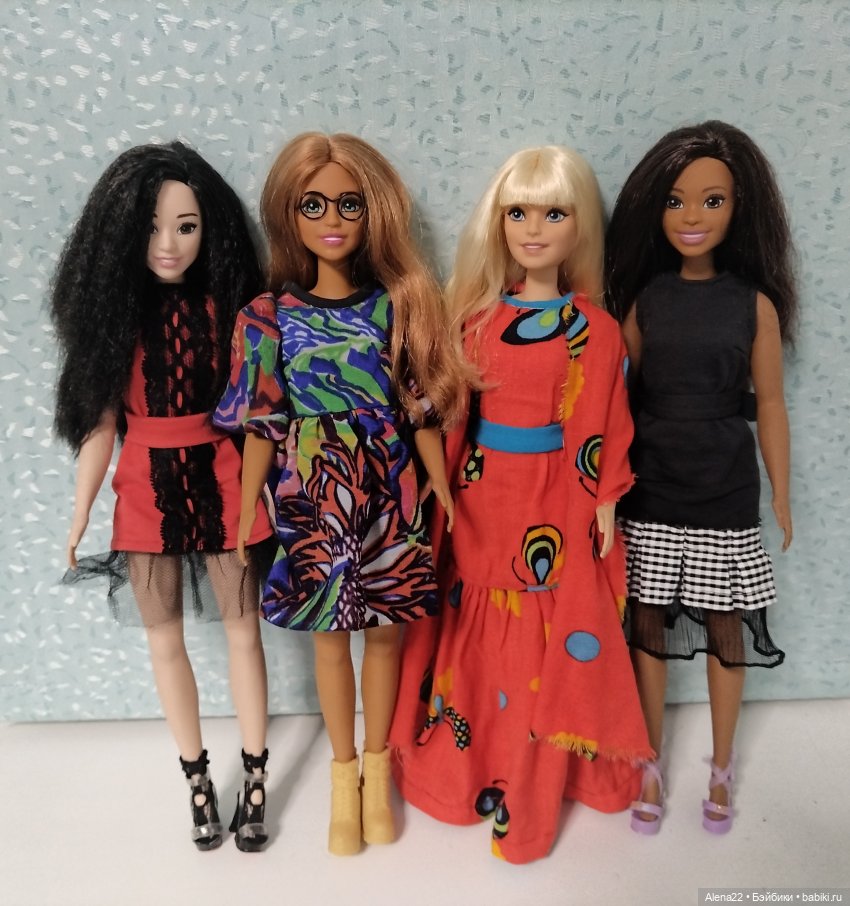 My first Barbie 2023: Brooklyn, Renee, Teresa, Malibu. Большие куклы Барби 34 см: Бруклин, Рене, Тереза, Малибу