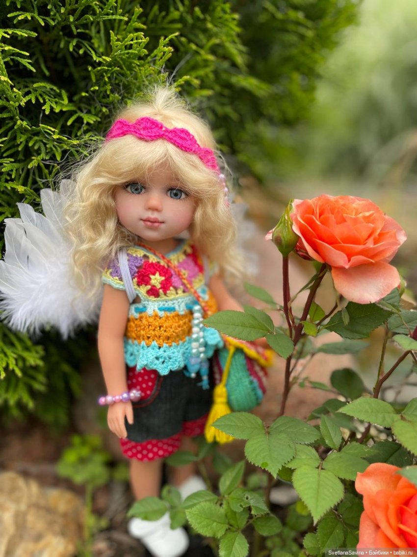 Ангелочек в розочках — Куклы Llorens (Ллоренс): испанские пупсы (фото 3)