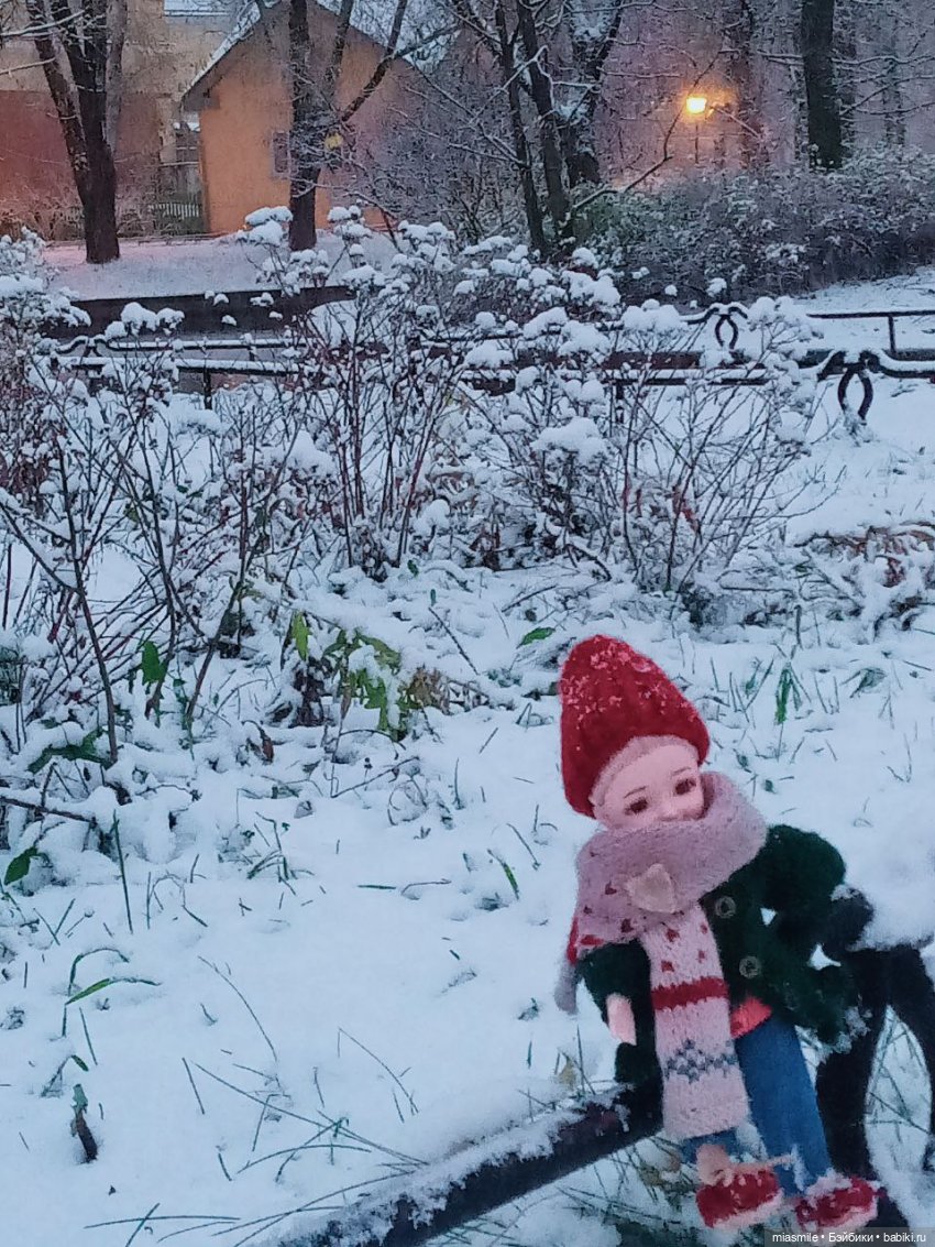 Снег. Прогулка с Аришей в Юсуповском саду (фото 2)