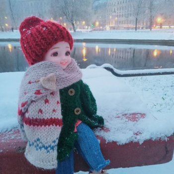 Снег. Прогулка с Аришей в Юсуповском саду