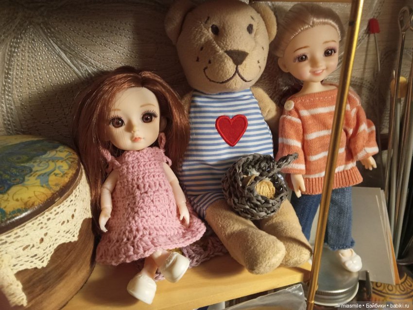 Китайские куклы "баболи" и мишка из Икеи