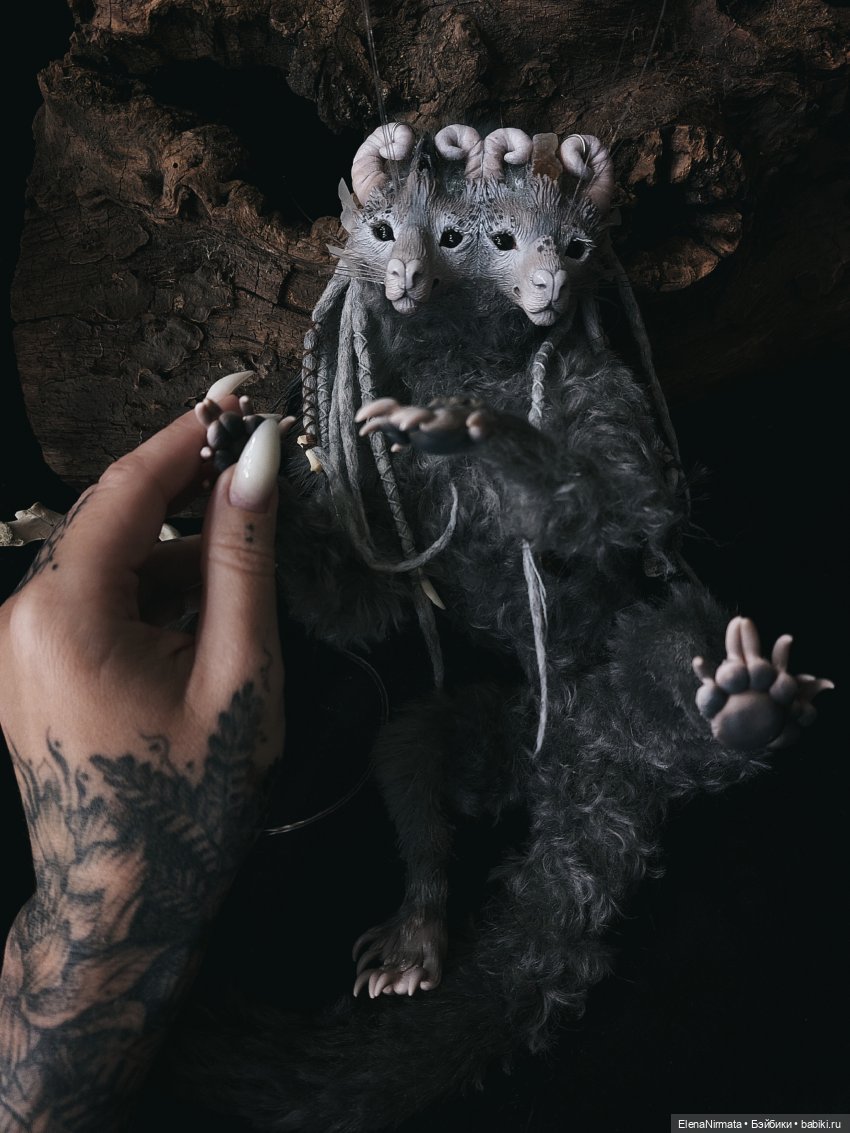 Двуликий Зверь Шанкара, 43 см - авторские куклы и игрушки Елены Нирмата