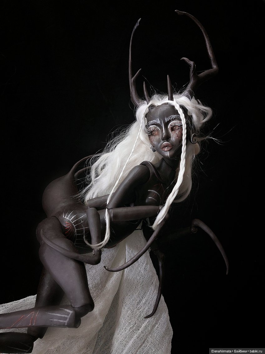 Тёмная Паучиха🕷 — Авторские шарнирные куклы своими руками: лепка