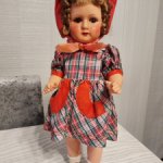 Антикварная кукла из папье-маше в родной коробке