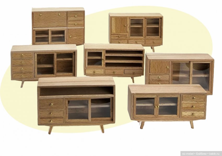 Кукольная мебель ЕЗ. Часть 6. Значение сервантов в интерьере стиля Mid-Century