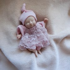Мини реборн кукла младенец